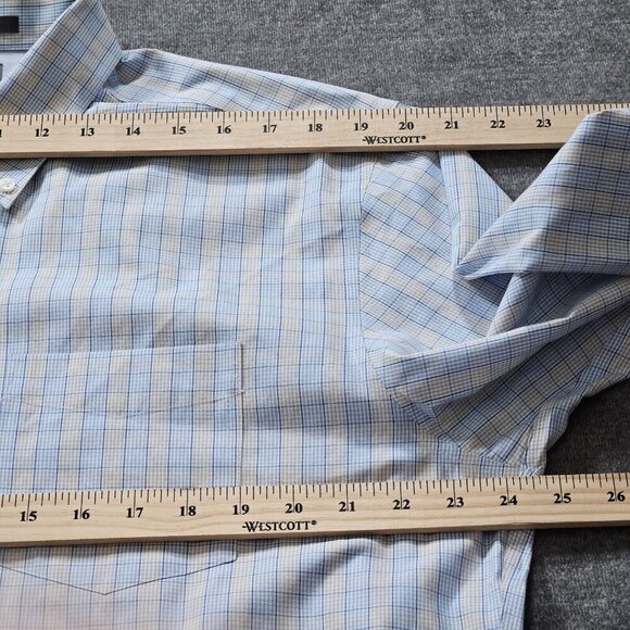 Eddie Bauer Shirt Mens Tall L Plaid LS Wrinkle Free Relaxed Fit Pocket Preppy - Picture 4 of 16